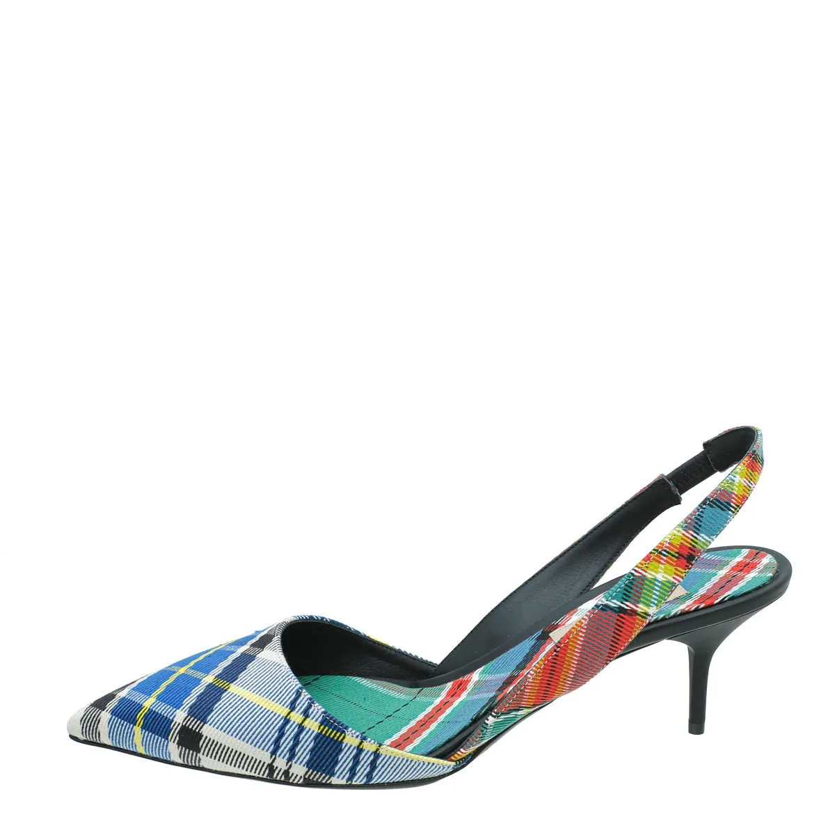 Burberry Blue Multicolor Annice Tartan Slingback Pumps 40