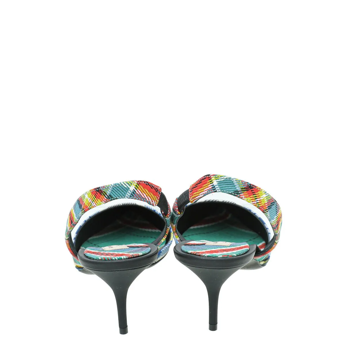 Burberry Blue Multicolor Annice Tartan Slingback Pumps 40