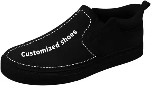 Custom Walking Shoes for Men Women Print Your Photo Name Logo Image Design Slip-on Flat Personalized Couple Casual Sneaker