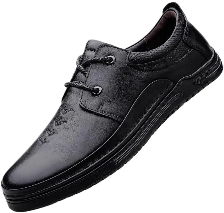 Men's Formal Office Shoes Derby Sneakers Non-Slip Waterproof Business Derby Shoes Low Top Oxford Shoes for Men(Black,11)