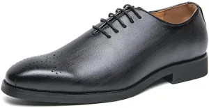 Men's Leather Oxford Shoes - Formal Lace Up Dress Sneakers for Business & Casual Wear