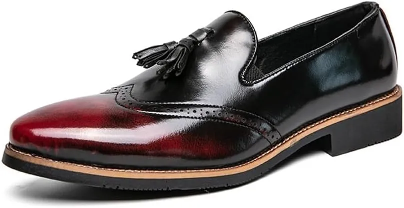 Men's Slip-On Dress Shoes Business Oxford Leather Shoes Casual Comfortable Walking Shoes Office Loafers Work Flats