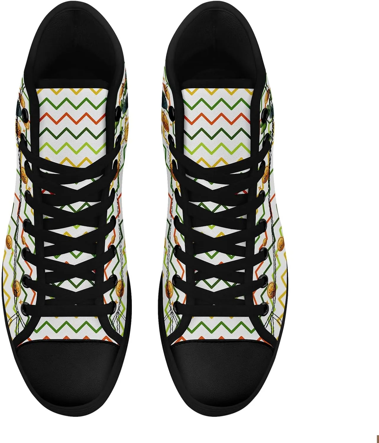 Men's Stylish Skull Canvas High-Top Sneakers Gift Women's Green Comfort Breathable Trendy Casual Flat Walking Shoes