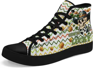 Men's Stylish Skull Canvas High-Top Sneakers Gift Women's Green Comfort Breathable Trendy Casual Flat Walking Shoes
