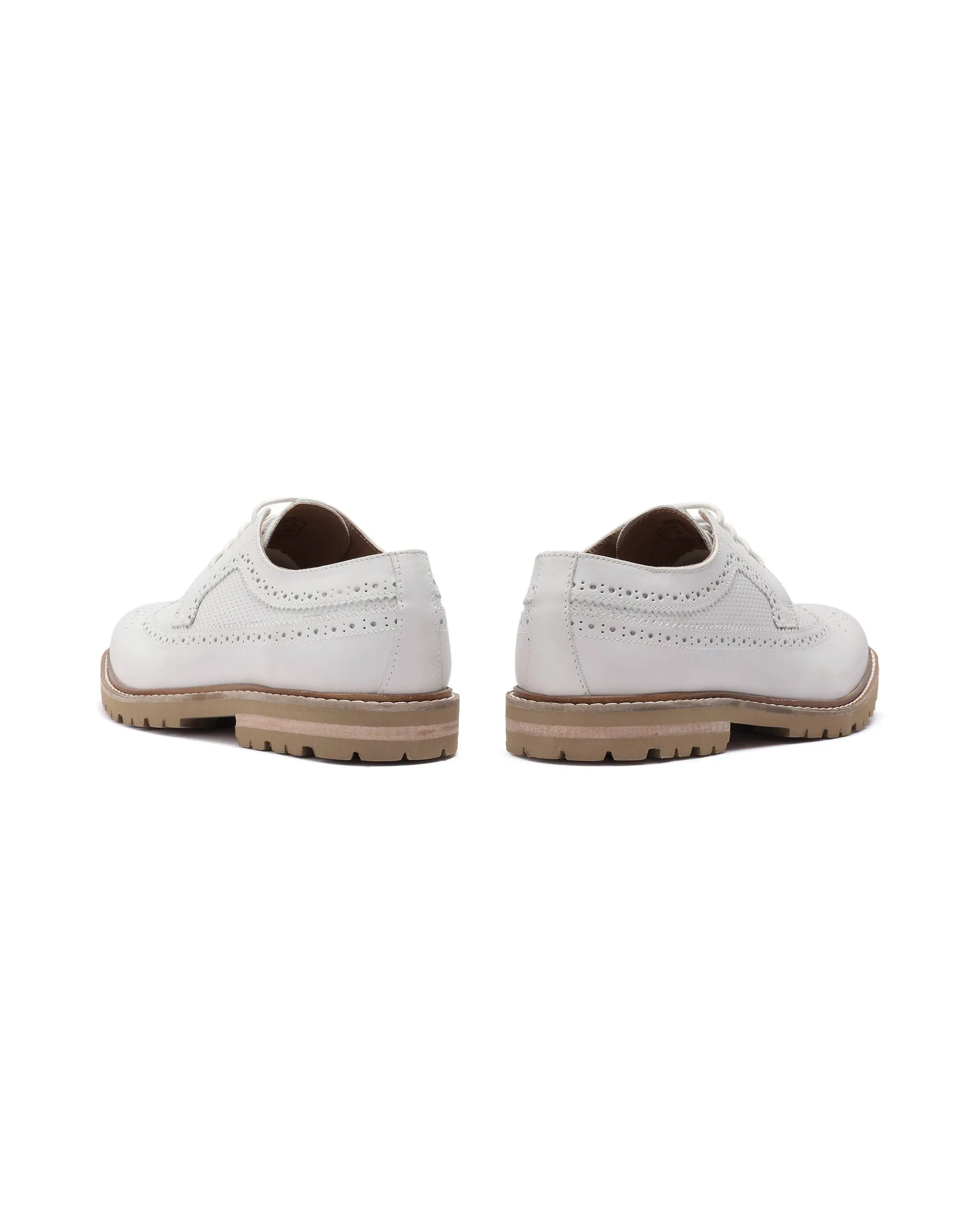 Rare Rabbit Men Brox Ivory Lace-Up Shoes