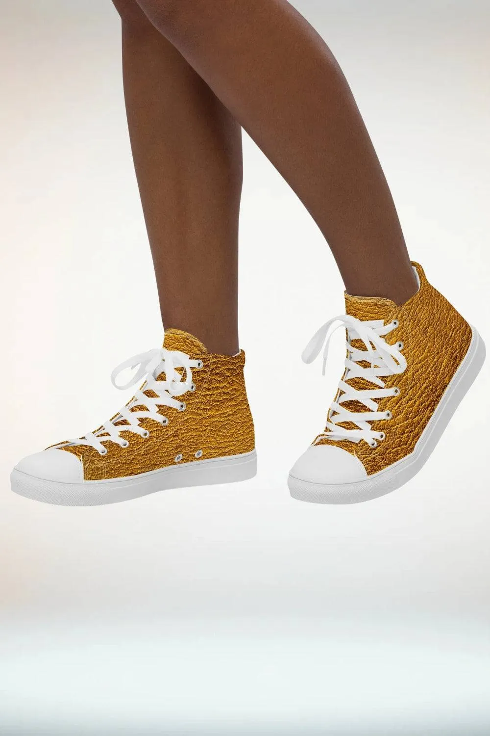 TGC Boutique Gold High Top Canvas Shoes