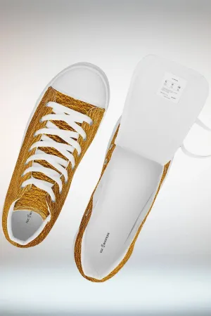 TGC Boutique Gold High Top Canvas Shoes