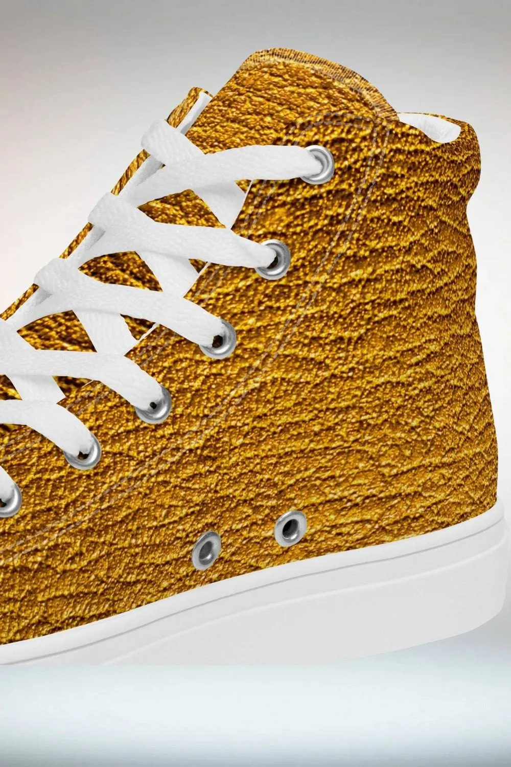 TGC Boutique Gold High Top Canvas Shoes